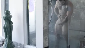 Charming shemale anallizes her man and makes him cum