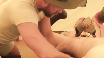 Skinny scout Austin ass drilled bareback after passionate BJ