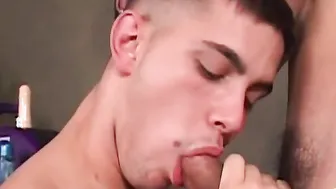 While Watching porn video – TJ and Kal take turns sucking each others throbbing dicks