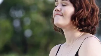 Brunette teen with natural tits gets hammered outdoor by BBC