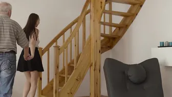 Redhead babe cheats on boyfriend with his big dick father