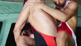 Martin Muse checks out Rudy Valentinos holes after wrestling