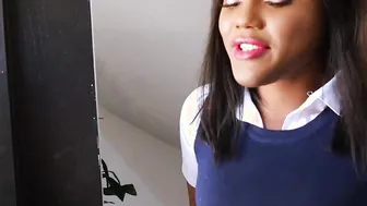 Black teenie Yara Skye takes on a massive white cock