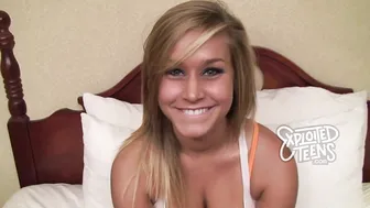Watch this beautiful 18 yr old blonde take on an 8 inch cock