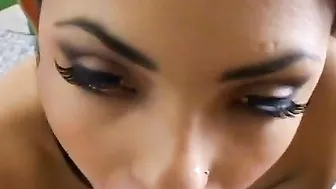 Casting hispanic 19 yo swallowing cum after sucking off penis