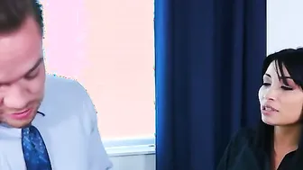 Rina Ellis fucking inside the office with her innie snatch
