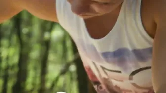 Hung masseur barebacking twink clients ass outdoors