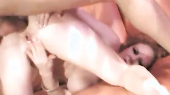 Curly haired red head getting face fuck and fuck anally