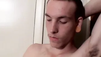 Skinny twink Jake Reid loves stroking his big prick