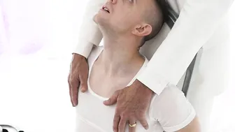 Teen slave Serg shepard fucked by a glass dildo