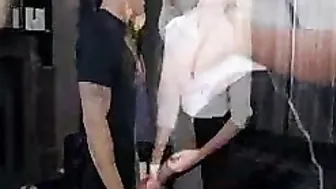 Big Dick Surprise! Petite Blonde Teenager Gives First Time Handjob & Facial