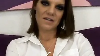 Casting dark haired MILF gets her butt screwed by gigantic african dick