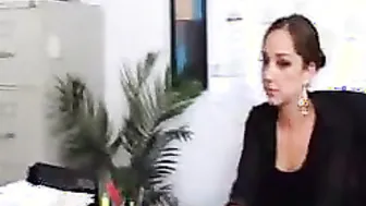 Remy LaCroix fucking into the desk with her innie snatch