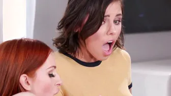 Horny dyke Maya Kendrick pussy licked in kinky threesome