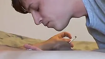 Mike drills his uncut cock into his twink lover Ayden James