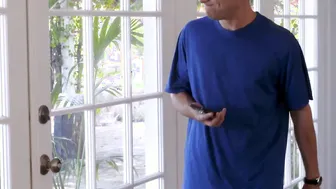 Attractive black teen Daizy Cooper swallows a big cum gun