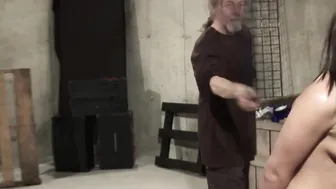 Superb succubus bound and spanked while toying
