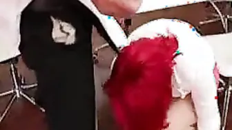 Secretary Siri fucking inside the table with her tattoos
