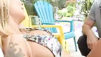 Blonde Bombshell Devon A Sexual Encounter by the Patio