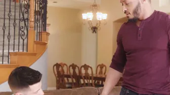 Inked Casey Everett blows cock before interracial banging