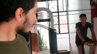 Amateur latin gay teen Cesar Rose fucked after training