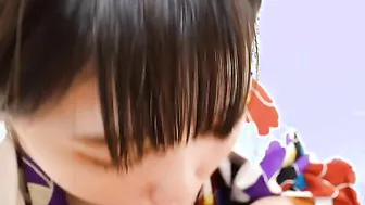 Yuuka Kamakura blows a dick toying her vagina