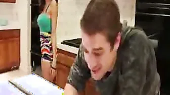 Heather Vahn fucking inside the dining room with her brown eyes