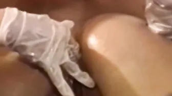 Beautiful lesbians fingering asses and pussies with power