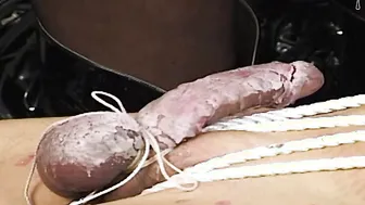 German domina punish CBT cock extreme painful