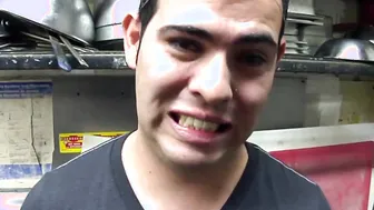 Three pornstars gang up and fuck one very lucky bartender