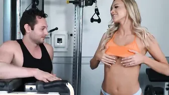 Stretching then fucking at the gym