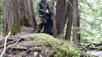 Cheating Black Gf Fucking inside the Woods by Mt Rainier. Nature Porn