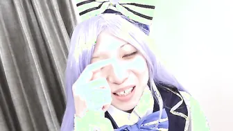 Reika Asakura inside costume today spreading her cunt open for us