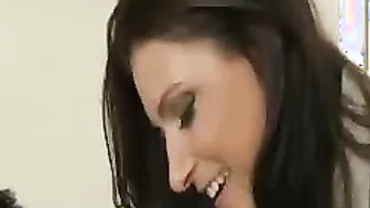 India Summers sultry booty takes center stage as she pleasures herself in a sultry office chair