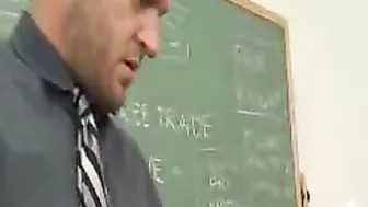 college girl Slut GIA STEEL Fucks Her Teacher's Desk And Gets A Big Load On Boobs