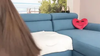 Big Tits Brunette Takes Cock Down To Her Throat