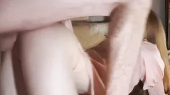 A girl watches HER PORN and MASTURBATES - Hard Fuck with a Gag in her Mouth