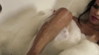 A Bubbly Bath for TS Foxxy After Some Hardcore Dirty Anal Sex