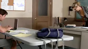 Prof Jezebel Jones Fucks Student Inside Desk at School