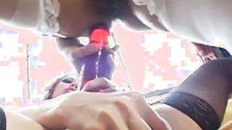 Big tits babe Roxetta anal fucked with dildo and big dick