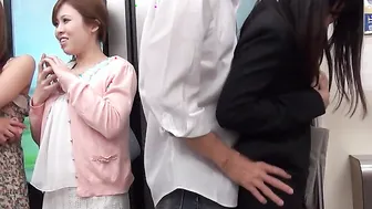 Nasty Tsuna Kimura is screwed by guys inside a train gang bang
