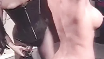 Stunning babe moans during hardcore lesbian BDSM session