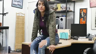 Pretty lady sells her twat and other things in pawnshop