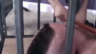 Submissive punker tied up and punched during fetish sex time