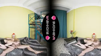 Eva Barbie teases us by masturbating her soak twat into VR