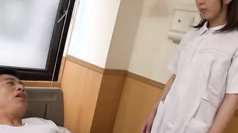 Reina Wamatsu helps cure a patient of erectile dysfunction by fucking him two