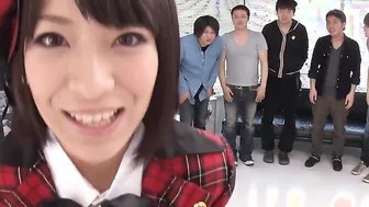 Ruri Narumiya getting cum on her booty from her fans