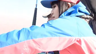 Sena Sakura wins the fishing contest and she is fuck on the boat