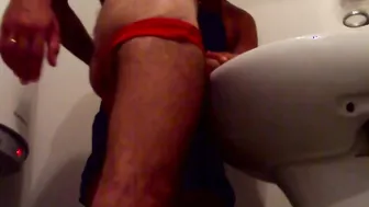 Lusty girlfriend gets fucked on the toilet