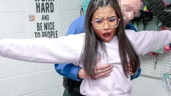 Latina sitter busted and fucked for stealing